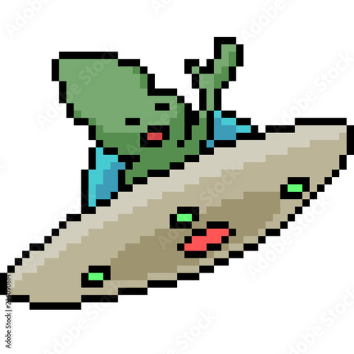 vector pixel art alien
