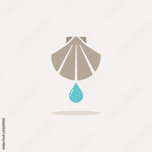 Baptism flat color icon with shadow
