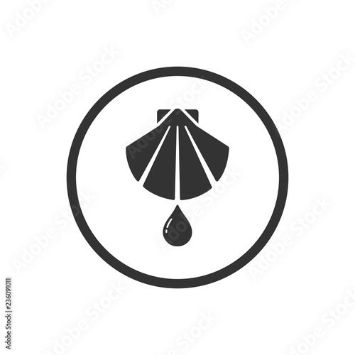 Baptism isolated flat icon on a circle