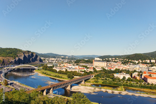 .Panoramic view of the Czech city of Usti nad Labem. Bohemia. Czech Republic. © karp5