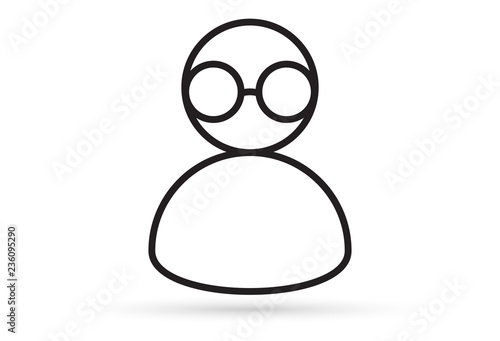 male profile picture, silhouette profile avatar icon symbol with glasses