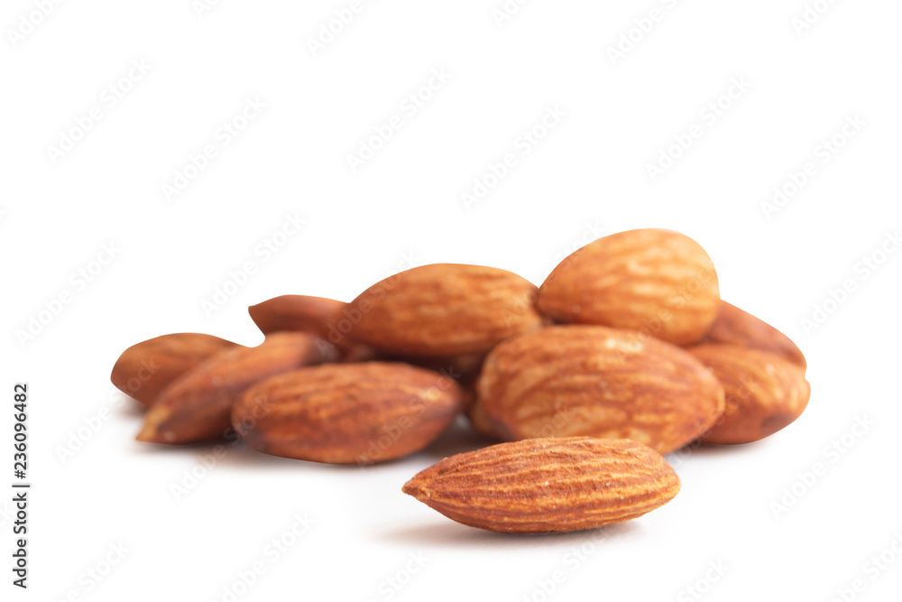 Almonds isolated on white background Almonds isolated on white background