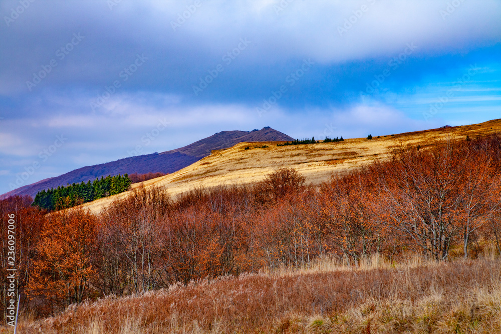 Obraz premium Landscape of autumnal peaks of the Carpathians.