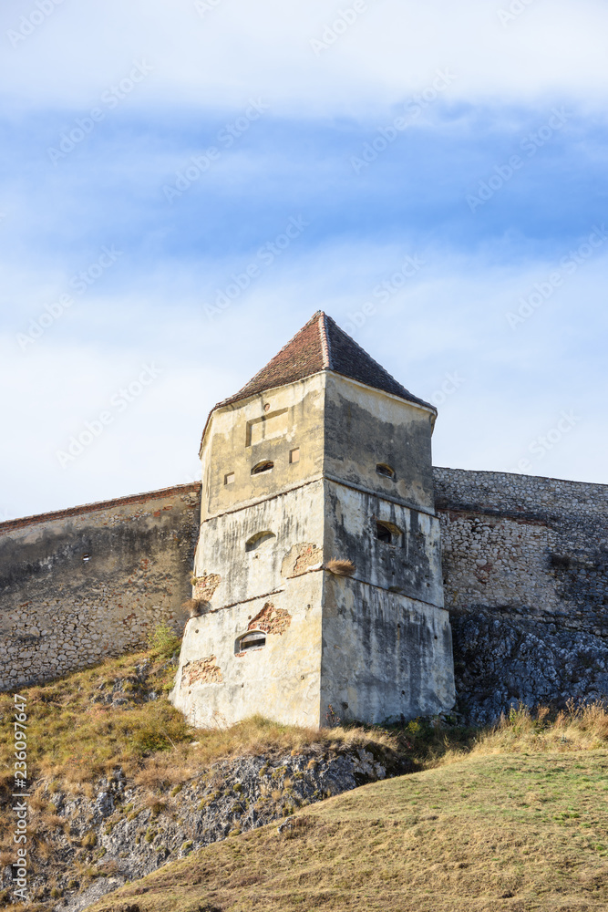 Rasnov Citadel tower at daylight