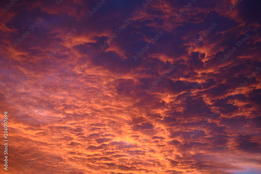 Purple sunset sky with clouds Purple sunset sky with clouds