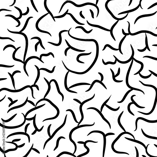 Brain white silhouette