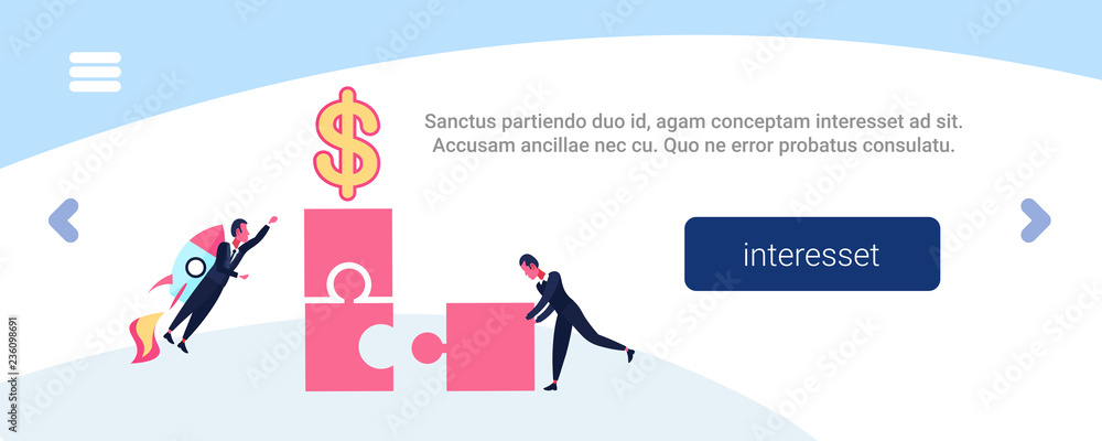 businessman making puzzle ladder flying rocket dollar motivation coworkers competition concept leadership hard working process cartoon character horizontal copy space flat businessman making puzzle ladder flying rocket dollar motivation coworkers competition concept leadership hard working process cartoon character horizontal copy space flat