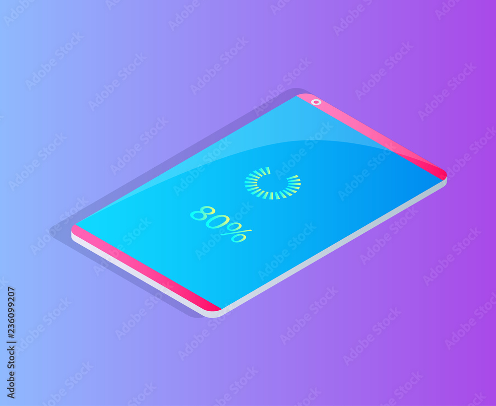 Smartphone on Charge or Loading Cartoon Badge Smartphone on Charge or Loading Cartoon Badge