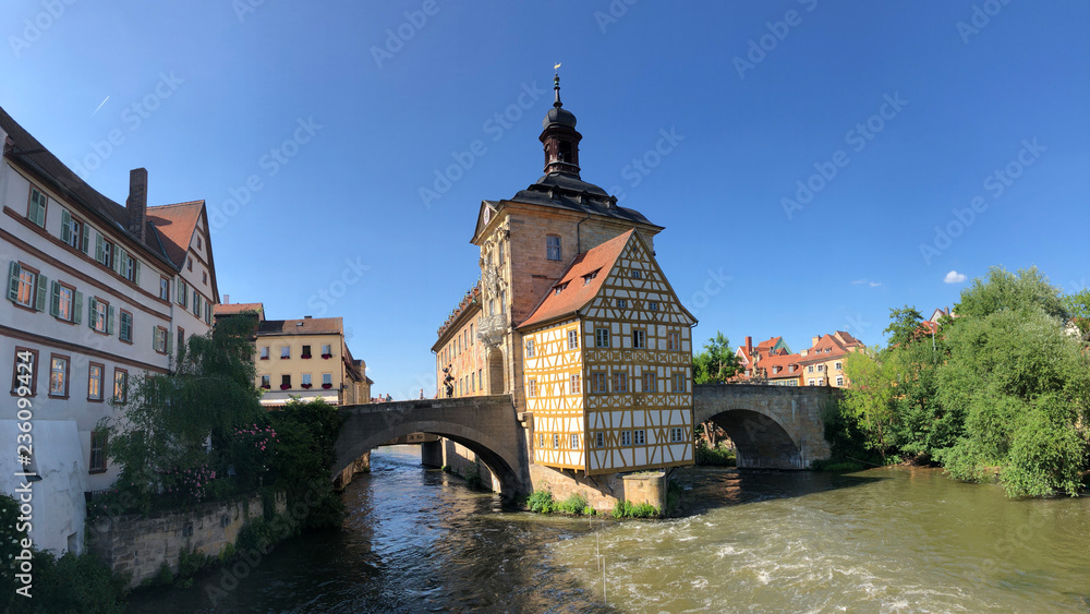 Panorama from the old city hall in Bamberg