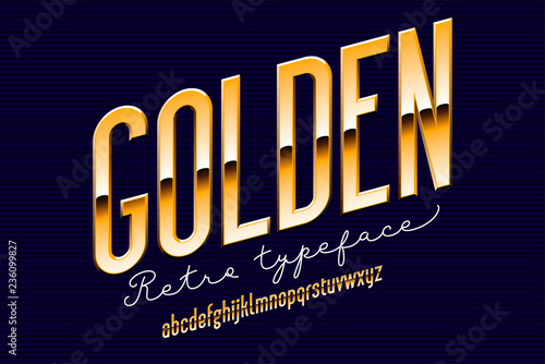 Gold metal alphabet