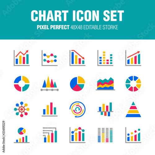 [CHART ICON SET] This is a set of chart icons. Editable stroke. 48×48 Pixel Perfect.
