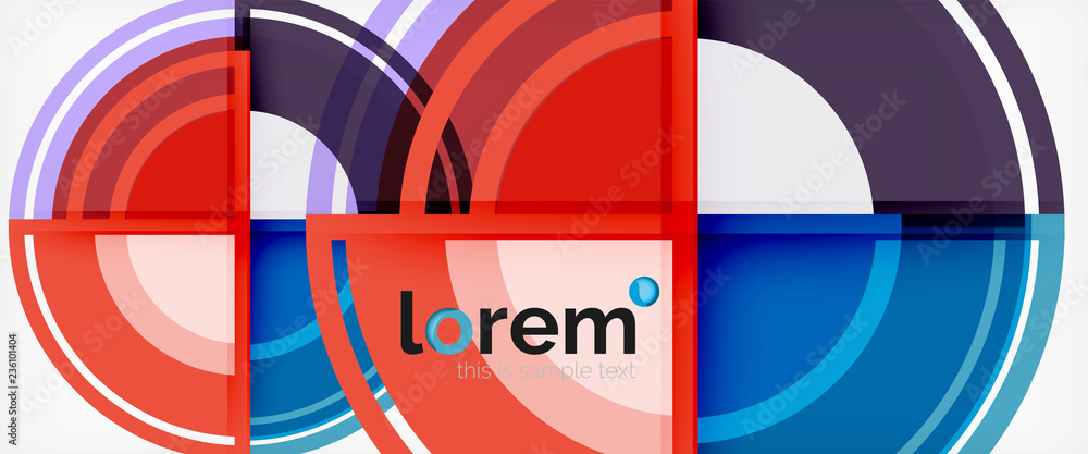 Modern geometric circles abstract background, colorful round shapes with shadow effects Modern geometric circles abstract background, colorful round shapes with shadow effects