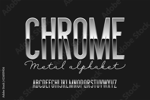 Chrome metal alphabet