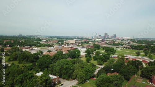 Still shot of ST. Louis Missouri from the Illinois side of the Missippi River photo