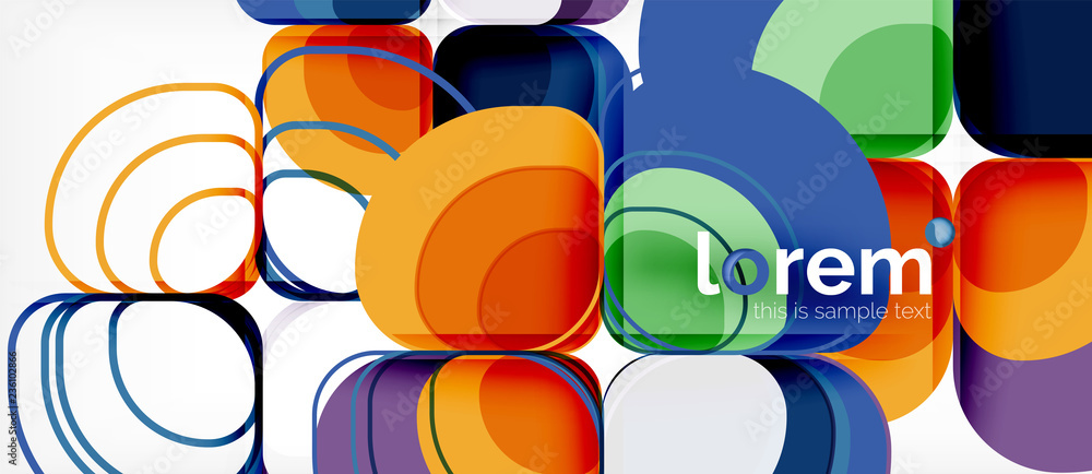 Round triangles geometric shapes composition Round triangles geometric shapes composition