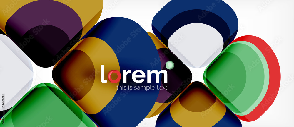 Abstract background - geometric multicolored round shapes composition. Trendy abstract layout template for business or technology presentation Abstract background - geometric multicolored round shapes composition. Trendy abstract layout template for business or technology presentation