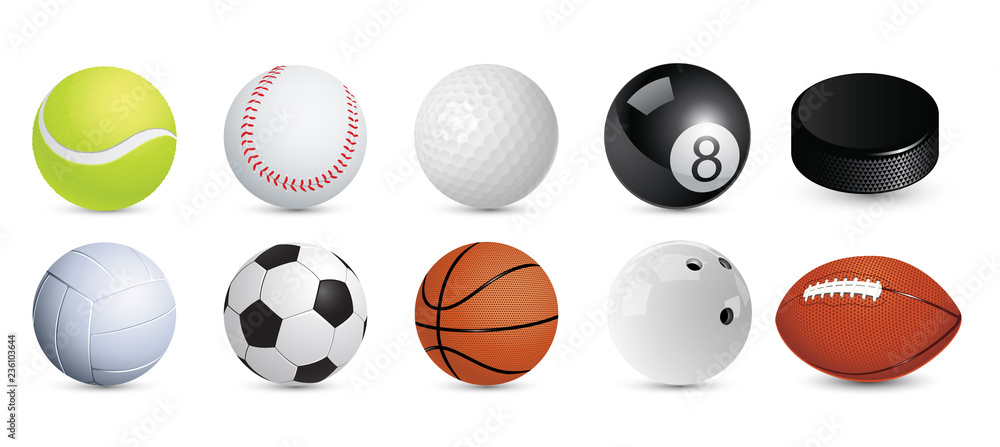 Εκτύπωση καμβά A set of sports balls. Vector illustration.