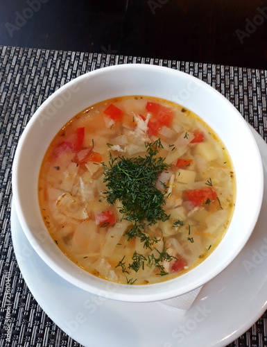 Vegetable soup. Healthy lunch.