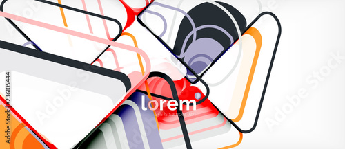 Colorful trendy geometric shapes background