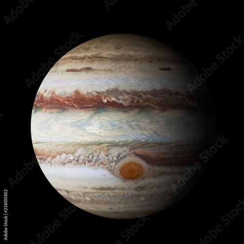 Planets of the solar system. Jupiter. Vector illustration.