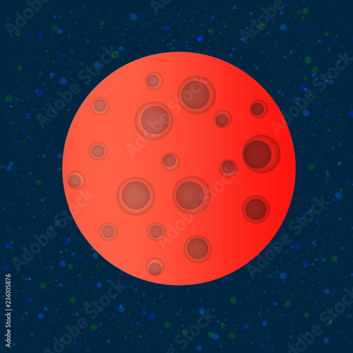 Planets of the solar system. Mars. Vector illustration.