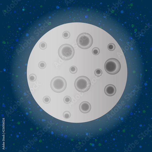 Planets of the solar system. Moon. Vector illustration.