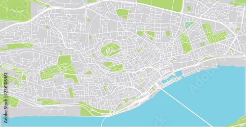 Urban vector city map of Dundee, Scotland