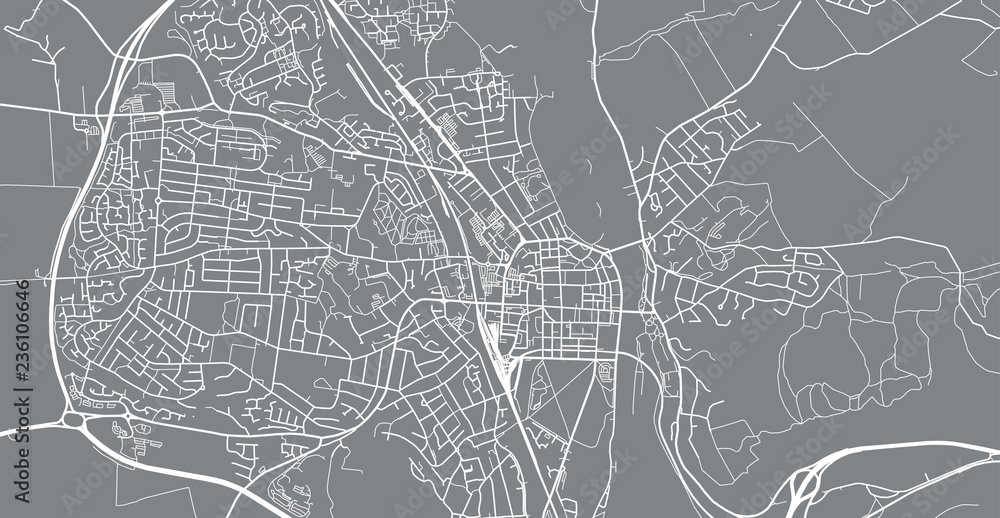 Urban vector city map of Perth, Scotland