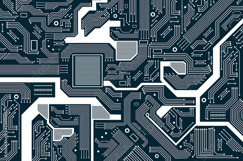 High tech electronic circuit board vector background.