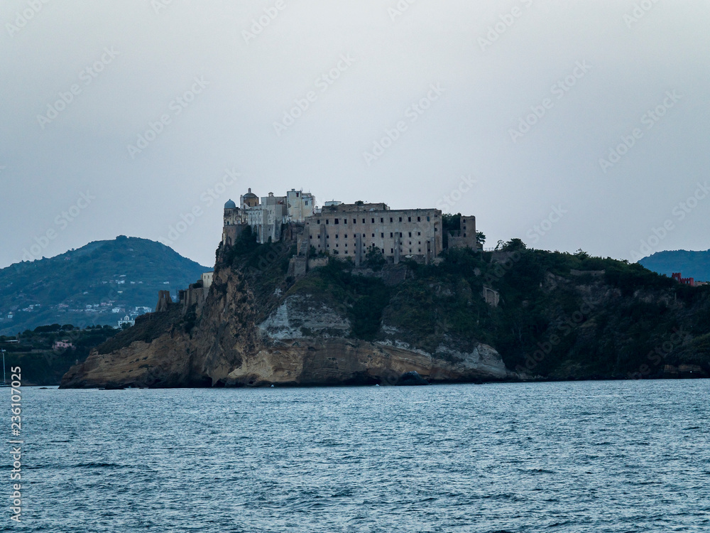 Italy, Campania, Gulf of Naples, Naples, Procida Island with prison
