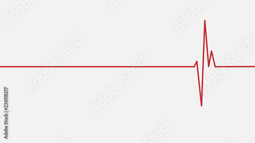 Red hearbeat vector illustration for layout, background or backdrop. Vector image for health care and medicine.