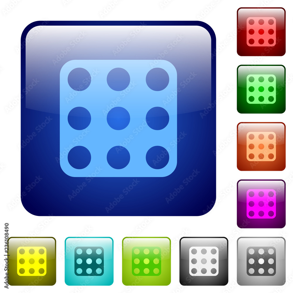 Domino nine color square buttons Domino nine color square buttons