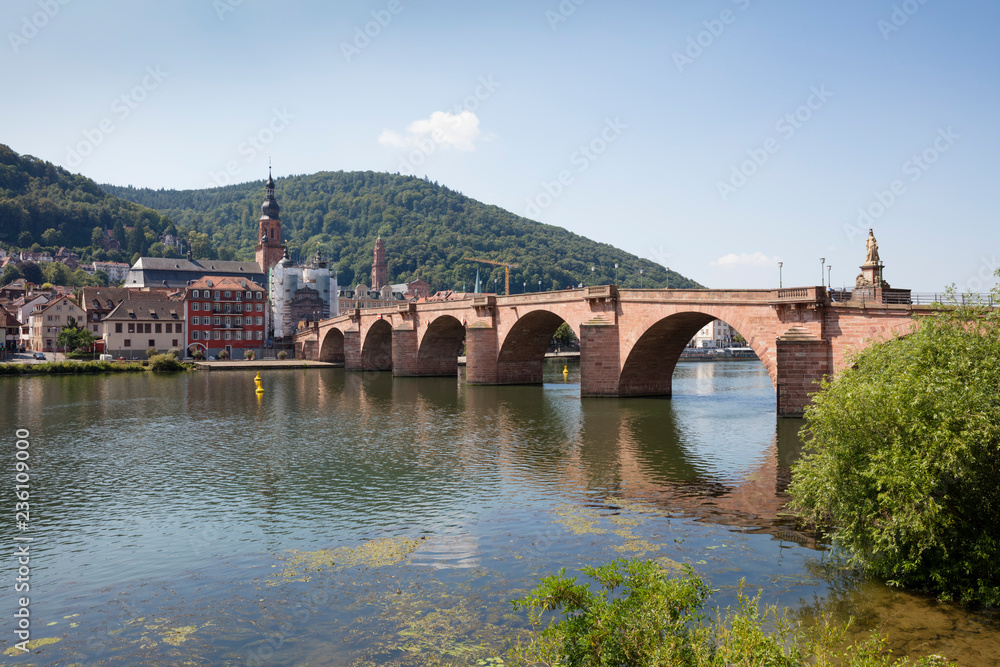 Germany, Baden-Wuerttemberg, Heidelberg, Neckar, Charles-Theodore-Bridge Germany, Baden-Wuerttemberg, Heidelberg, Neckar, Charles-Theodore-Bridge