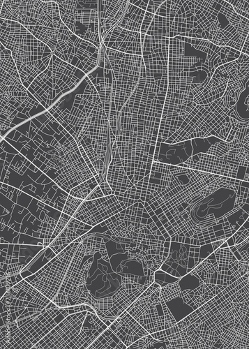 City map Athens, monochrome detailed plan, vector illustration