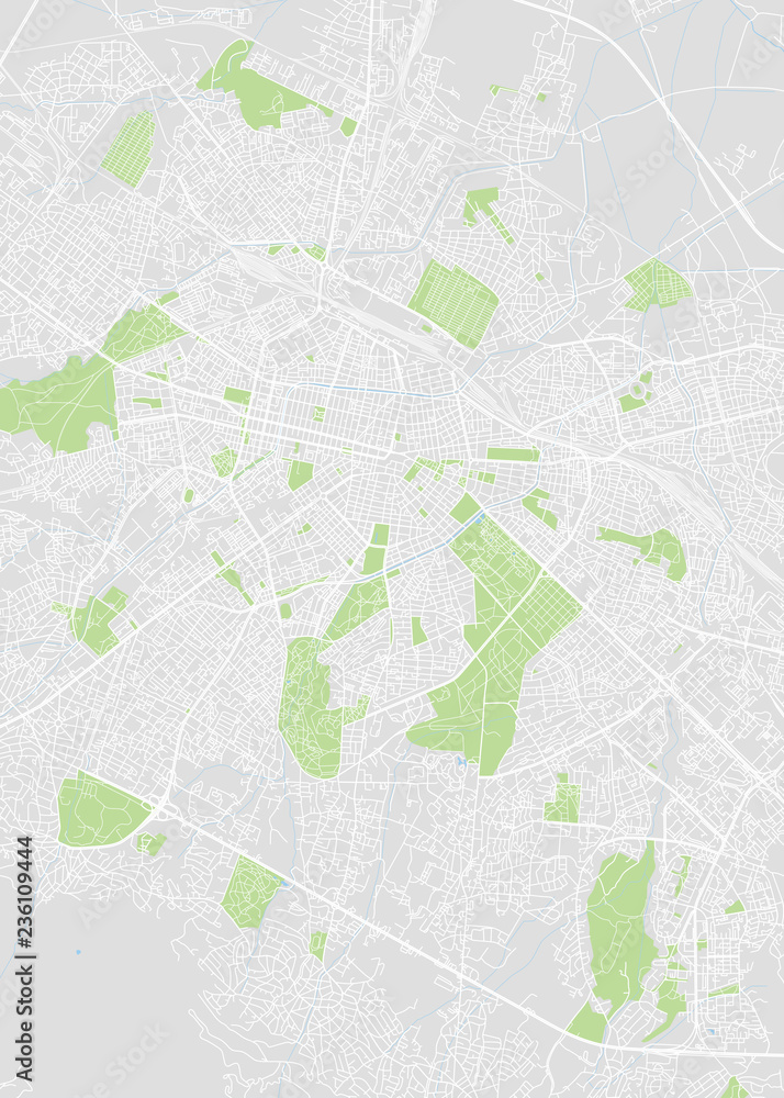 City map Sofia, color detailed plan, vector illustration