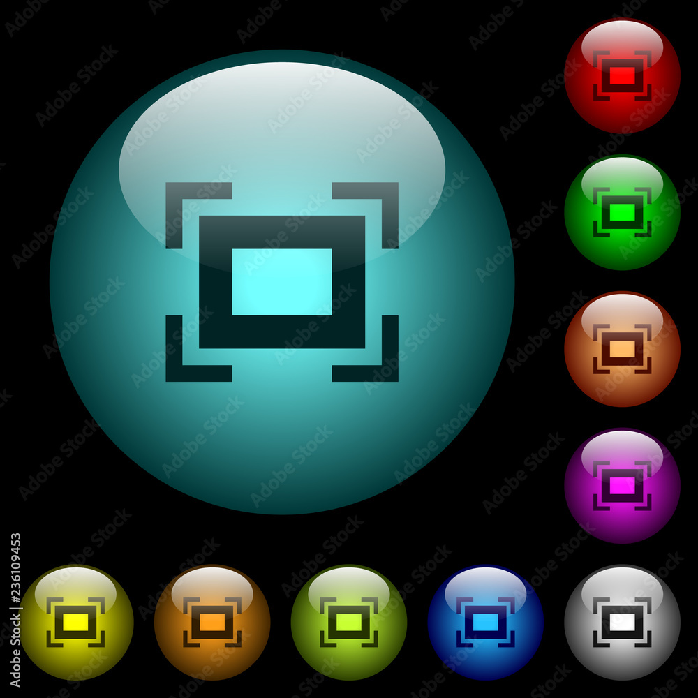 Full screen icons in color illuminated glass buttons Full screen icons in color illuminated glass buttons