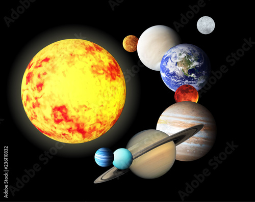 Planets of the solar system. Vector illustration.