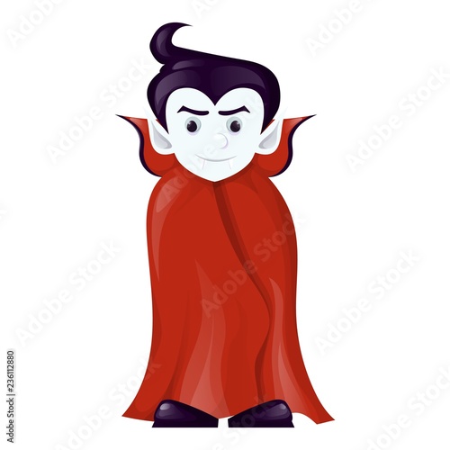 Halloween dracula vampire costume cartoon character vector illustration.