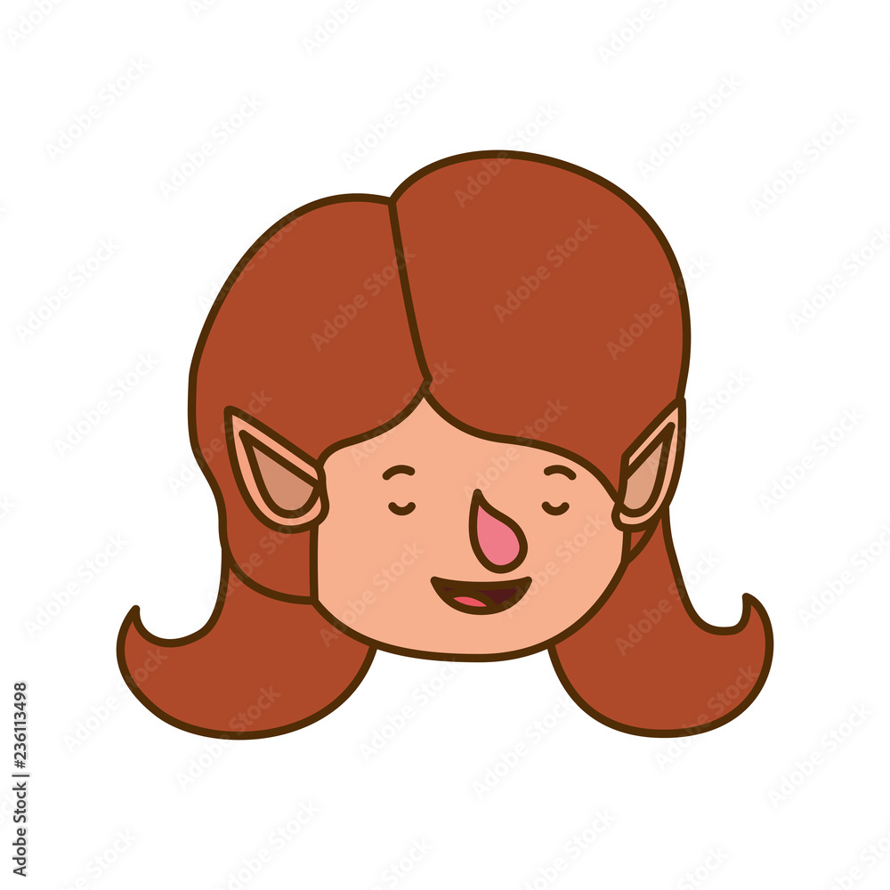elf woman head avatar character