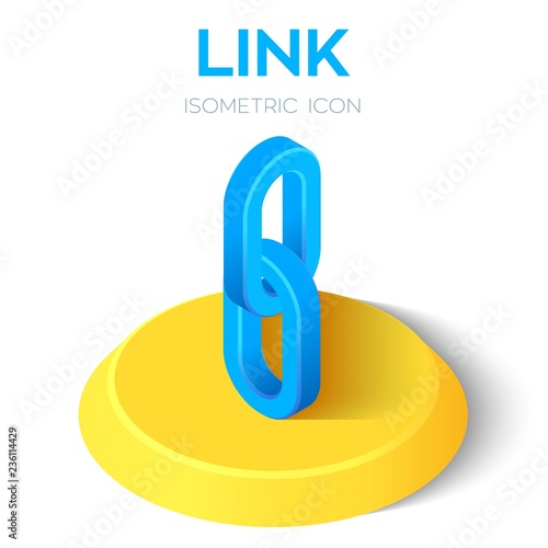 Link Icon. 3D Isometric Link sign. Created For Mobile, Web, Decor, Print Products, Application. Perfect for web design, banner and presentation. Vector Illustration.