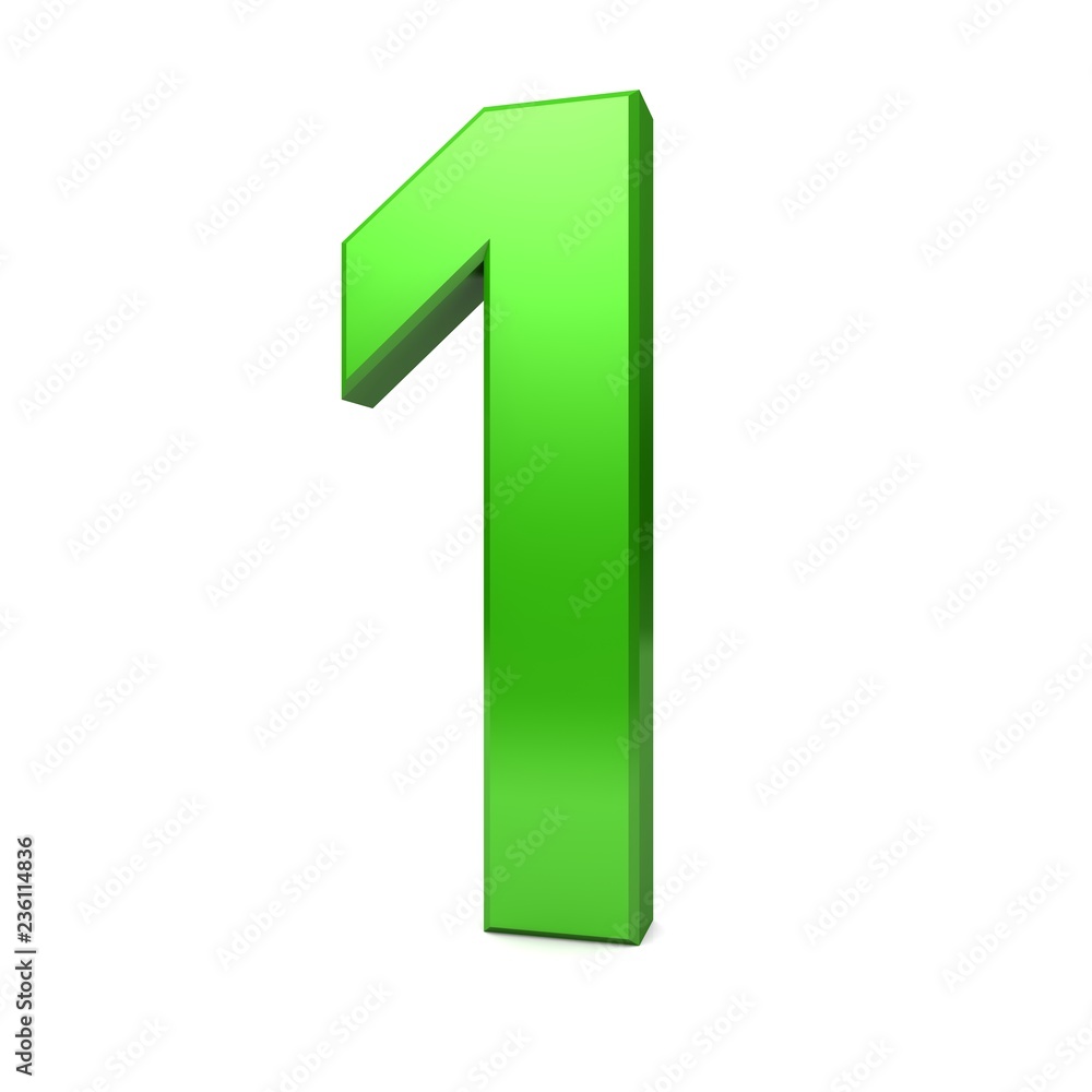 number 1 one green 3d rendering isolated sign white background number 1 one green 3d rendering isolated sign white background