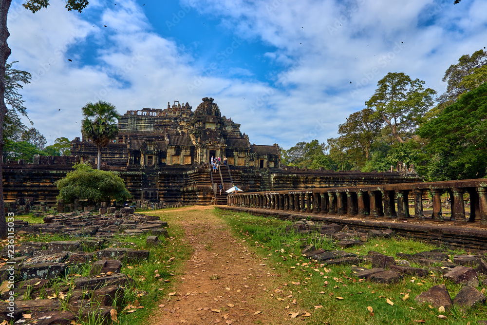 SIEM REAP, CAMBODIA - 13 December 2014:View of Baphuon temple at Angkor Wat complex is popular tourist attraction, Angkor Wat Archaeological Park in Siem Reap, Cambodia UNESCO World Heritage Site