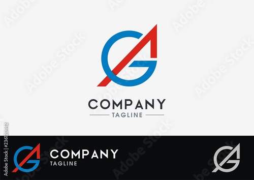 Wallpaper Mural Initial letters AG logo with circle and straight line style  Torontodigital.ca