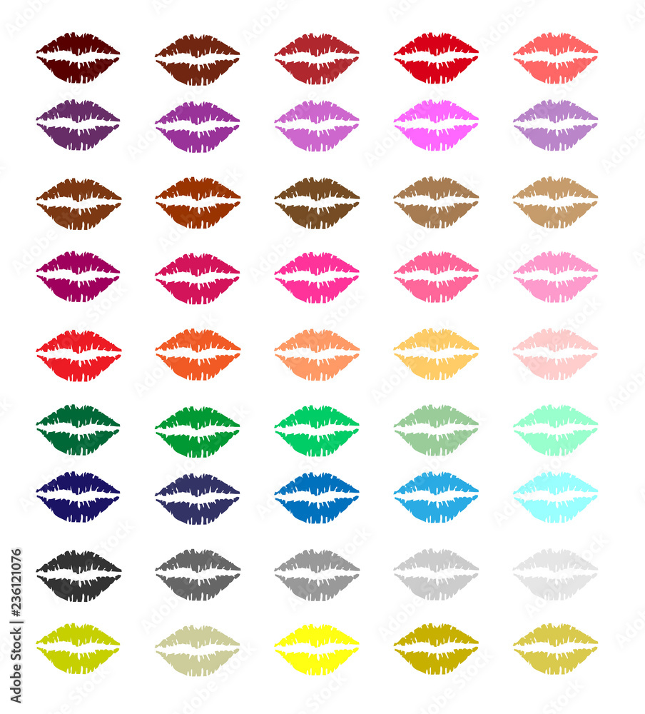 Lips icons set. Vector illustration. Lips icons set. Vector illustration.