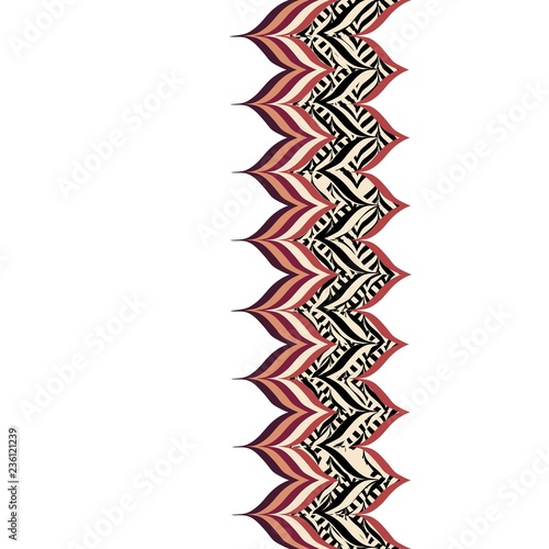 Linear Strokes Vertical Seamless Border with Texture Fill
