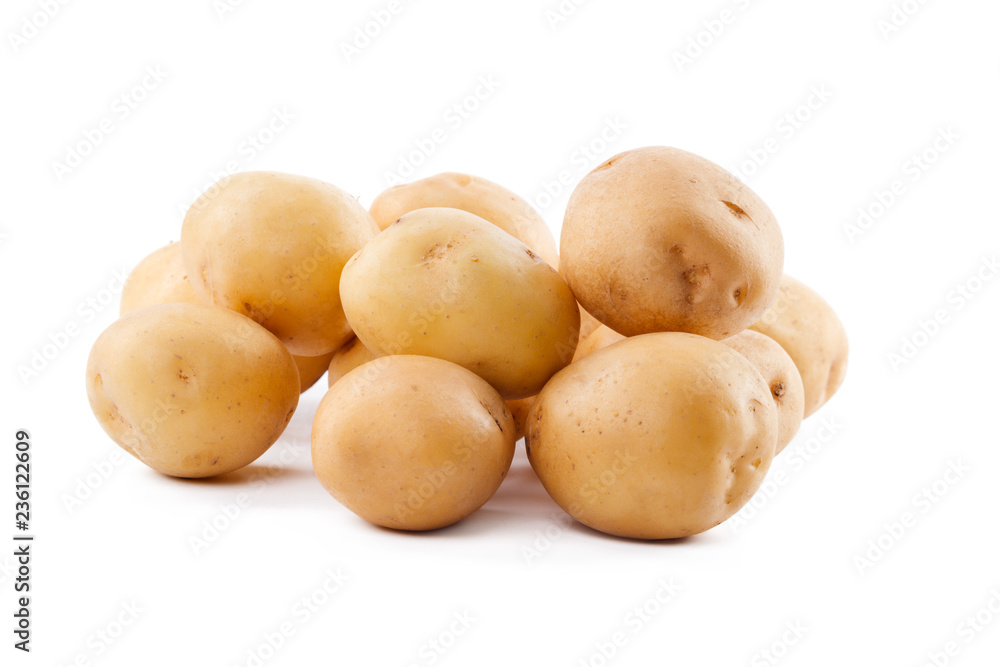 raw yellow potato isolated on white background raw yellow potato isolated on white background