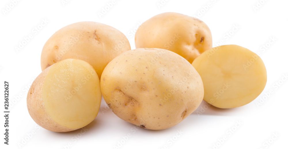 raw yellow potato isolated on white background raw yellow potato isolated on white background