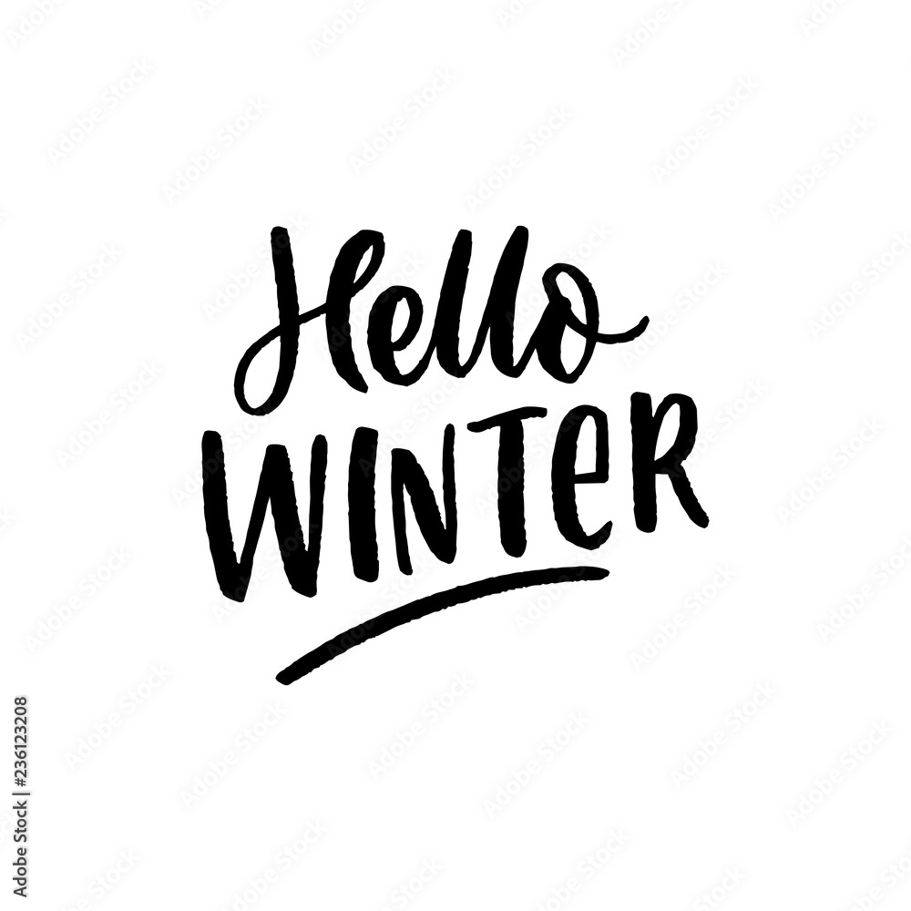 Fototapeta premium Winter lettering phrase for print, card, banner. Modern seasonal calligraphy.