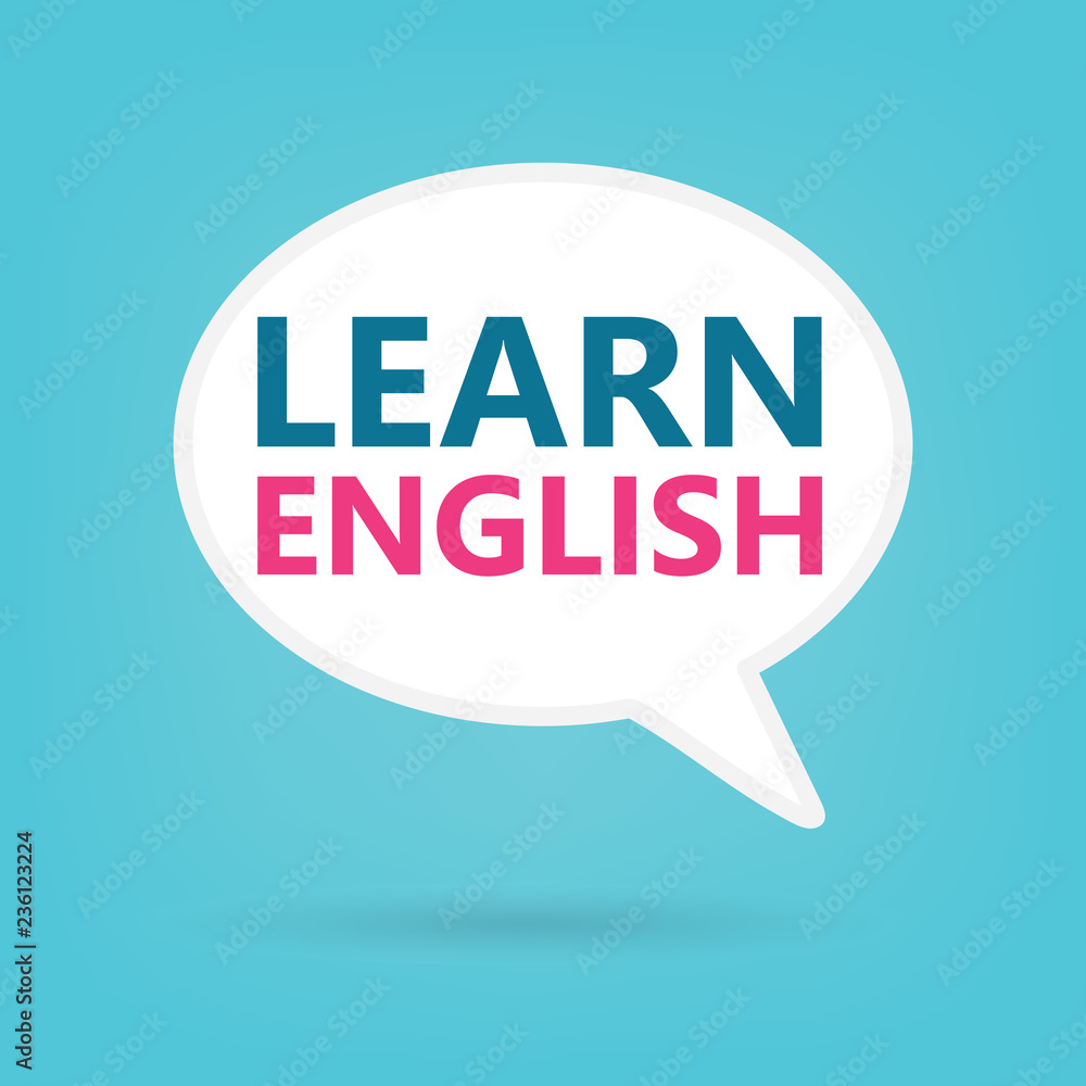 learn english written on a speech bubble- vector illustration learn english written on a speech bubble- vector illustration