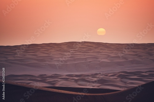 Sand dunes at sunrise